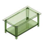 VEVOR Acrylic Coffee Table, 2 Tiers Center Table with Storage Shelf, Modern Rectangle Acrylic Coffee Desk, Ideal for Dining Room, Kitchen Island, Restaurant, Office, 50 x 80 x 40 cm (Green)