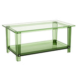 VEVOR Acrylic Coffee Table, 2 Tiers Center Table with Storage Shelf, Modern Rectangle Acrylic Coffee Desk, Ideal for Dining Room, Kitchen Island, Restaurant, Office, 50 x 80 x 40 cm (Green)