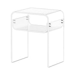 VEVOR Acrylic Side Table, 2 Tiers Clear Bedside Table with Storage Shelf, Modern Rectangle Acrylic End Desk, Transparent Thick Nightstand for Bedroom, Living Room, Study, 30 x 40 x 50 cm (Clear)