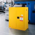 VEVOR Flammable Safety Cabinet, 128.7 L, Cold-Rolled Steel Flammable Liquid Storage Cabinet, 1095 x 460 x 1273 mm Explosion Proof with 1 Adjustable Shelf 2 Manual Closing Doors for Industrial Use, Yellow
