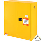 VEVOR Flammable Safety Cabinet, 128.7 L, Cold-Rolled Steel Flammable Liquid Storage Cabinet, 1095 x 460 x 1273 mm Explosion Proof with 1 Adjustable Shelf 2 Manual Closing Doors for Industrial Use, Yellow