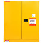 VEVOR Flammable Safety Cabinet, 128.7 L, Cold-Rolled Steel Flammable Liquid Storage Cabinet, 1095 x 460 x 1273 mm Explosion Proof with 1 Adjustable Shelf 2 Manual Closing Doors for Industrial Use, Yellow