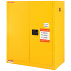 VEVOR Flammable Safety Cabinet, 128.7 L, Cold-Rolled Steel Flammable Liquid Storage Cabinet, 1095 x 460 x 1273 mm Explosion Proof with 1 Adjustable Shelf 2 Manual Closing Doors for Industrial Use, Yellow