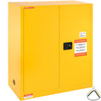 VEVOR Flammable Safety Cabinet, 128.7 L, Cold-Rolled Steel Flammable Liquid Storage Cabinet, 1095 x 460 x 1273 mm Explosion Proof with 1 Adjustable Shelf 2 Manual Closing Doors for Industrial Use, Yellow