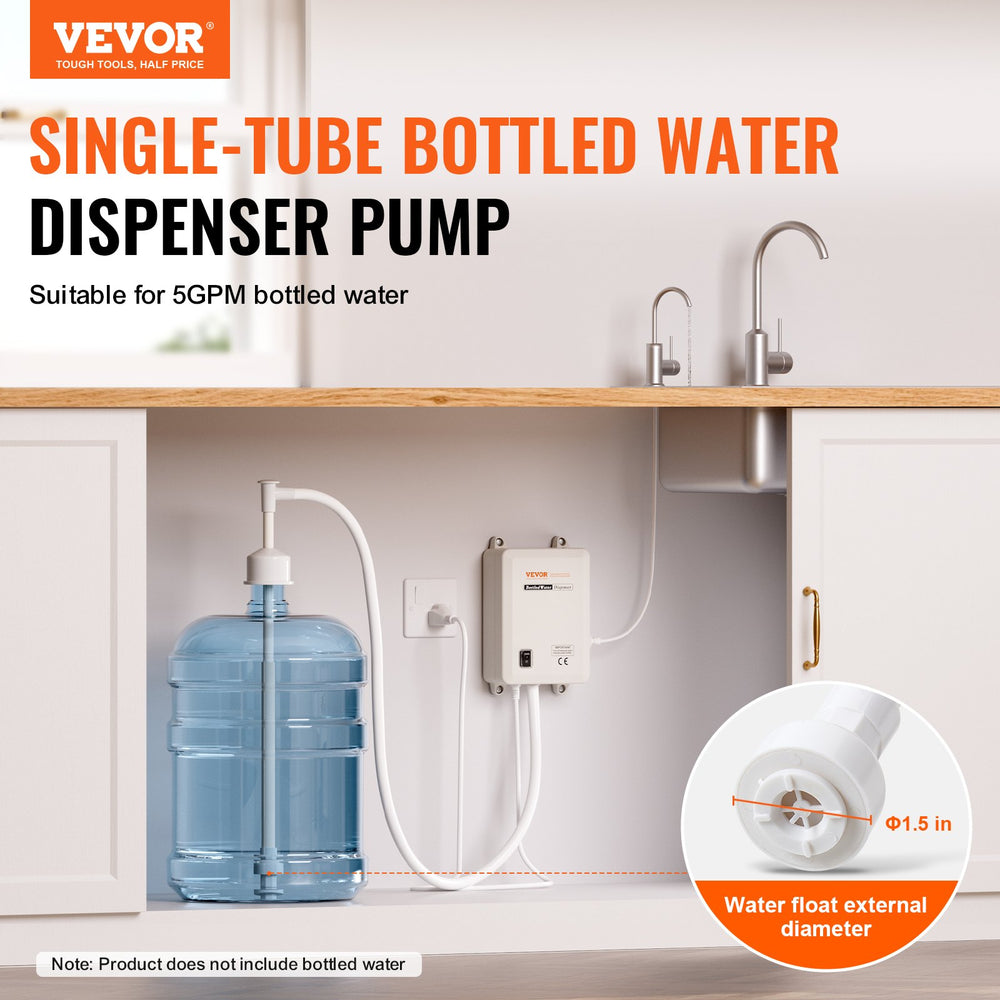 VEVOR Water Bottle Pump System 3.8 L/min 40 Psi Water Dispenser Pump With 609.6 cm Pe Pipe