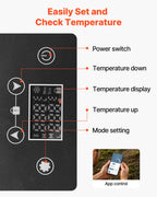 VEVOR Car Refrigerator, DC 12/24V AC100-240V Compressor Electric Cooler, -20°C to 20°C Car Fridge with APP Control, 15L Cars Freezer for RVs, Campsites, Boats, Camping, Fishing, 60W Portable Freezer