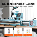 VEVOR Heat Press Machine 300 x 380 mm 8 in 1 with 850.5 g Tumbler Press T-Shirts Green