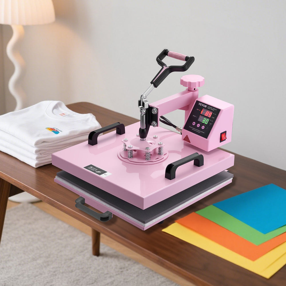 VEVOR Heat Press Machine 38x38 cm 5 in 1 with 850.5 g Tumbler Press T-Shirts Pink