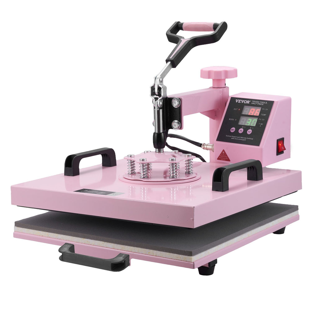 VEVOR Heat Press Machine 38x38 cm 5 in 1 with 850.5 g Tumbler Press T-Shirts Pink