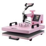 VEVOR Heat Press Machine 38x38 cm 5 in 1 with 850.5 g Tumbler Press T-Shirts Pink