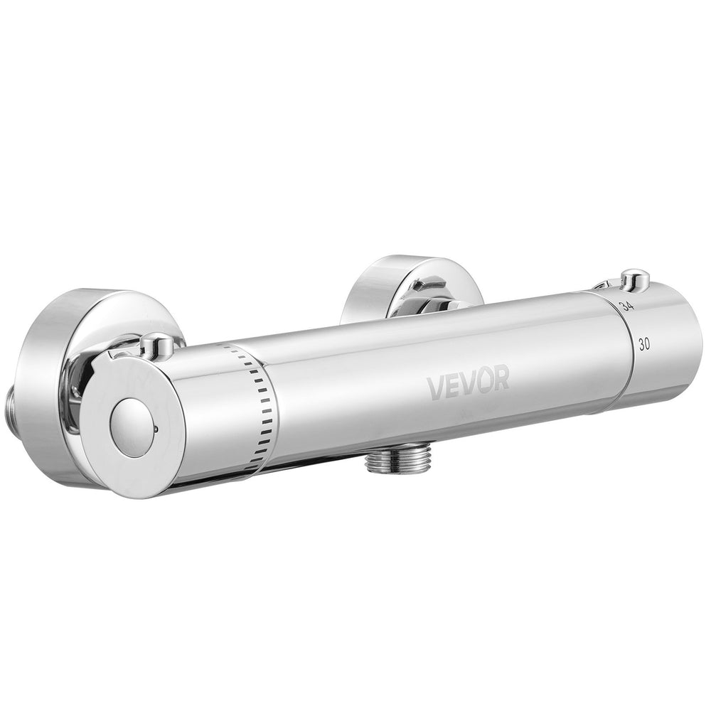 VEVOR Thermostatic Shower Faucet Valve, 38℃ Secure Lock Thermostatic Shower Valve, Hot Cold Water Showering Faucet Temperature Control Valves with Solid Brass Casting for Bathroom, RV, Leak-Proof