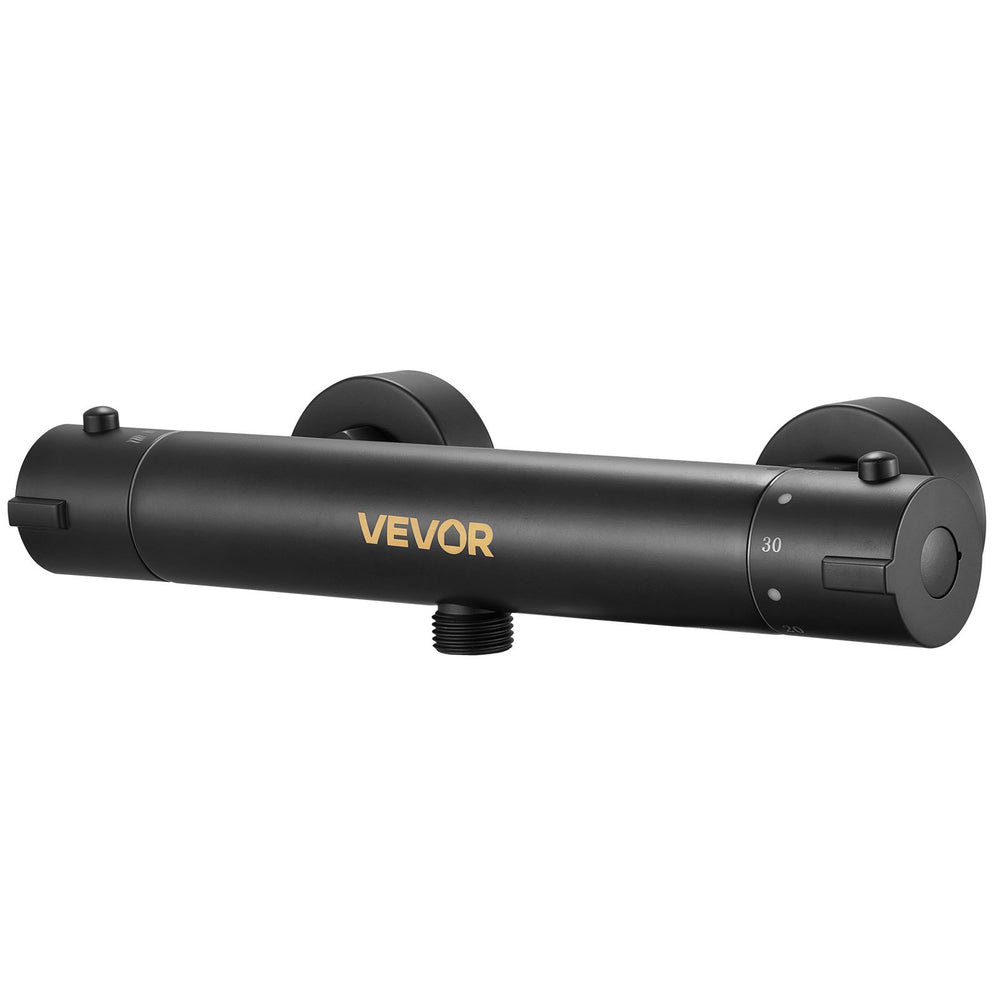 VEVOR Thermostatic Shower Faucet Valve, 38℃ Secure Lock Thermostatic Shower Valve Trim Kit, Hot Cold Water Showering Faucet Temperature Control Valves with Electrophoretic Coating for Bathroom, RV