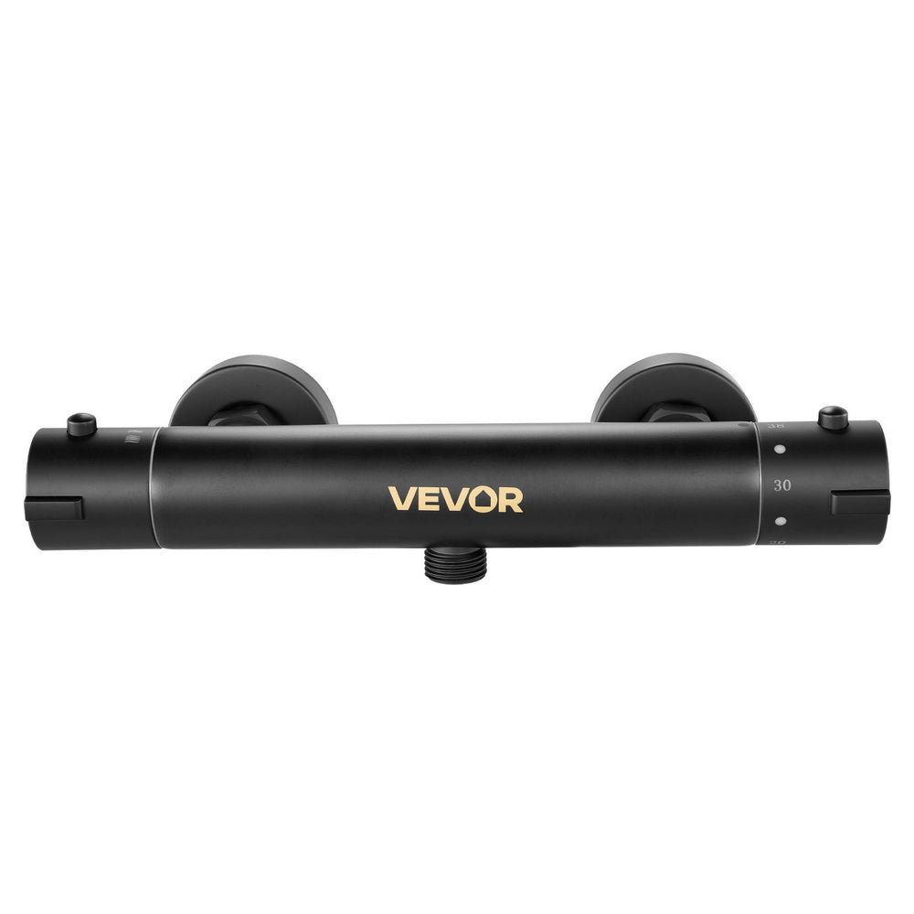 VEVOR Thermostatic Shower Faucet Valve, 38℃ Secure Lock Thermostatic Shower Valve Trim Kit, Hot Cold Water Showering Faucet Temperature Control Valves with Electrophoretic Coating for Bathroom, RV