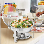 VEVOR 2-Pack Round Chafing Dish Set with Full-Size 3.8L Pan Glass Lid Fuel Holder