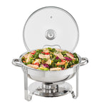 VEVOR 2-Pack Round Chafing Dish Set with Full-Size 3.8L Pan Glass Lid Fuel Holder