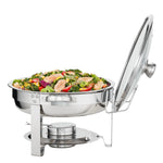 VEVOR 2-Pack Round Chafing Dish Set with Full-Size 3.8L Pan Glass Lid Fuel Holder