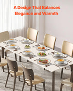VEVOR Dinnerware Set, Service for 8  People, Round Plates and Bowls Sets, Scratch Resistant Ceramic Dinner Ware, Dishwasher and Microwave Suitable Kitchen Dishes, for Dessert Salad Soup Pasta, White