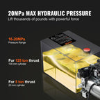 VEVOR Hydraulic Pump, 6 Quart Hydraulic Power Unit, Double Acting Dump Trailer Pump, 0.91 GPM Flow Rate, 3200 PSI Max Relief Pressure, DC 12V Hydraulic Pump for Dump Trailer Car Lifting