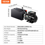 VEVOR Hydraulic Pump 15 Quart/14.2 L Single Acting Dump Trailer Pump Power Unit AC 220V