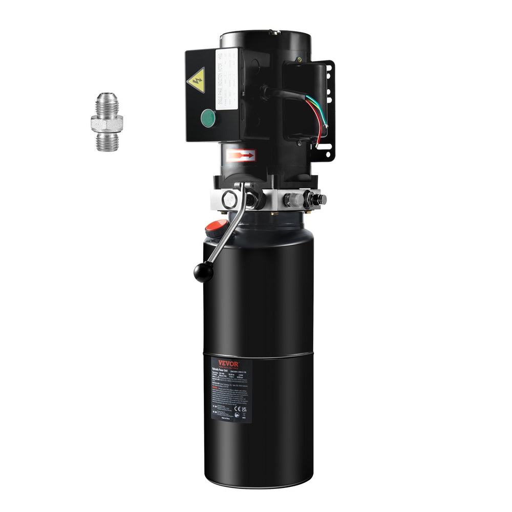 VEVOR Hydraulic Pump 10 Quart/9.5 L Single Acting Dump Trailer Pump Power Unit AC 220V