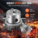 VEVOR Rotary Table for Milling Machines, 100 mm, Horizontal Vertical Model Precision Milling Rotary Table, with 80 mm 3-Jaw Chuck M10 T-Bolts Nuts, for Milling Engineering Indexing Tools