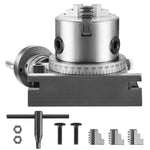 VEVOR Rotary Table for Milling Machines, 100 mm, Horizontal Vertical Model Precision Milling Rotary Table, with 80 mm 3-Jaw Chuck M10 T-Bolts Nuts, for Milling Engineering Indexing Tools