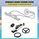 VEVOR Hydraulic Boat Steering Kit 300HP, Hydraulic Steering Kit Helm Pump, Hydraulic Outboard Steering Kit with 20 Feet Hydraulic Steering Hose for Boat Steering System
