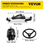 VEVOR Hydraulic Boat Steering Kit 300HP, Hydraulic Steering Kit Helm Pump, Hydraulic Outboard Steering Kit with 20 Feet Hydraulic Steering Hose for Boat Steering System