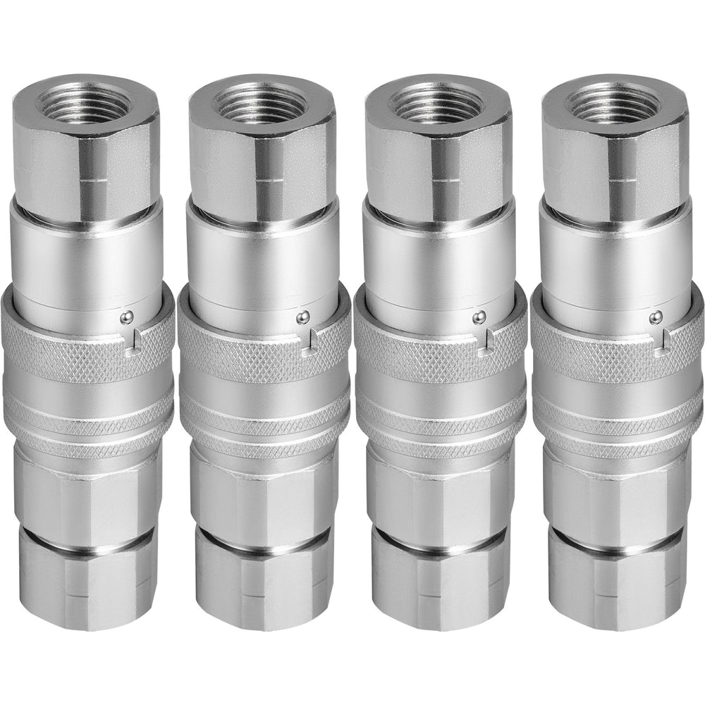 VEVOR 3/4NPT Hydraulic Quick Connect 3/4body Hydraulic Coupler 20.7MPa Hydraulic Coupling Quick Connect 106L/min Hydraulic Quick Coupler (ISO 16028)
