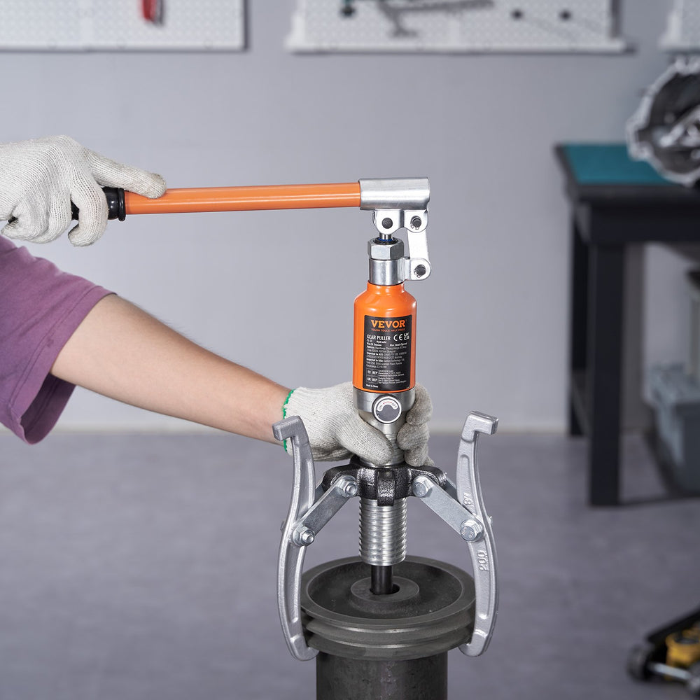 VEVOR Hydraulic Gear Puller, 5 Ton Max Capacity Wheel Bearing Pulling Separator, 2 or 3 Jaws Puller, Vertically and Horizontally, 20.32 cm Jaw Hydraulic Puller with Case for Pulling Hubs