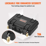 VEVOR Hard Pistol Cases with Pre-cut PU Foam, Waterproof & Dustproof Hard Gun Case for 1 Pistol, 12.59×9.01×4.4 in Lockable Pistol Case, Black