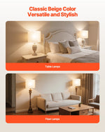VEVOR Drum Lamp Shade 2 Set, 16 in Top x 16 in Bottom x 12 in High, Large Lampshade with Harp, Replacement Lamp Shade for Table Lamps Floor Lamps Pendant Lights, Easy Assembly Required (Light Linen)