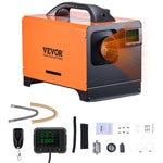 VEVOR Diesel Air Heater, 8 kW DC12-24V, Fast Heating Diesel Heater with Remote Control and Square Color Digital Display, Low Noise, Voice Announcement