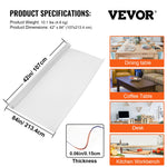VEVOR Thick Plastic Table Cover 84x 42 Inch Thick Clear Table Protector Clear PVC Tablecloth Table Top Protector 1.5mm Thick Table Cover Rectangular Table Pads for Dining Room Table Desk