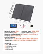 VEVOR 200W Foldable Solar Panel with Frame, 23% High-Efficiency Portable Monocrystalline Solar Panel Charger with 30A PWM Controller & MC4 Output, IP67 Waterproof for Camping, Hiking, RV Trips