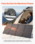 VEVOR 400W Foldable Solar Panel with Frame, 16BB N-Type Monocrystalline Solar Panel Charger 24% Efficiency, IP67 Waterproof with MC4 Output & 10-in-1 DC Adapter for Power Stations Camping Hiking Trips