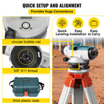 VEVOR Automatic Optical Level, 24X, 40 mm Aperture Auto Level Kit with Magnetic Dampened Compensator and Transport Lock, Height Distance Angle Measuring Tool with Hard Plastic Case, IP54 Waterproof