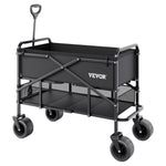 VEVOR Double Decker Wagon Collapsible, 400L Heavy Duty Folding Wagon Cart, Extended Long Garden Cart with All-Terrain Wheels, Support Up to 450lbs, Outdoor Utility Wagon for Camping, Sports, Shopping
