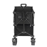 VEVOR Foldable Double Decker Wagon, 400L Collapsible Wagon Cart with All-Terrain Wheels, Heavy Duty Folding Wagon Cart 350-450 lb Weight Capacity for Camping, Shopping, Garden, 52" Extra Long Extender