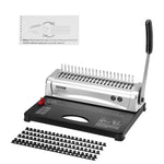VEVOR Binding Machine, Comb Binding Machine 21-Holes Binding 450 Sheets, Book Binder Machine with 100 PCS 9.53 mm Comb Binding Spines, for Letter Size, A4, A5