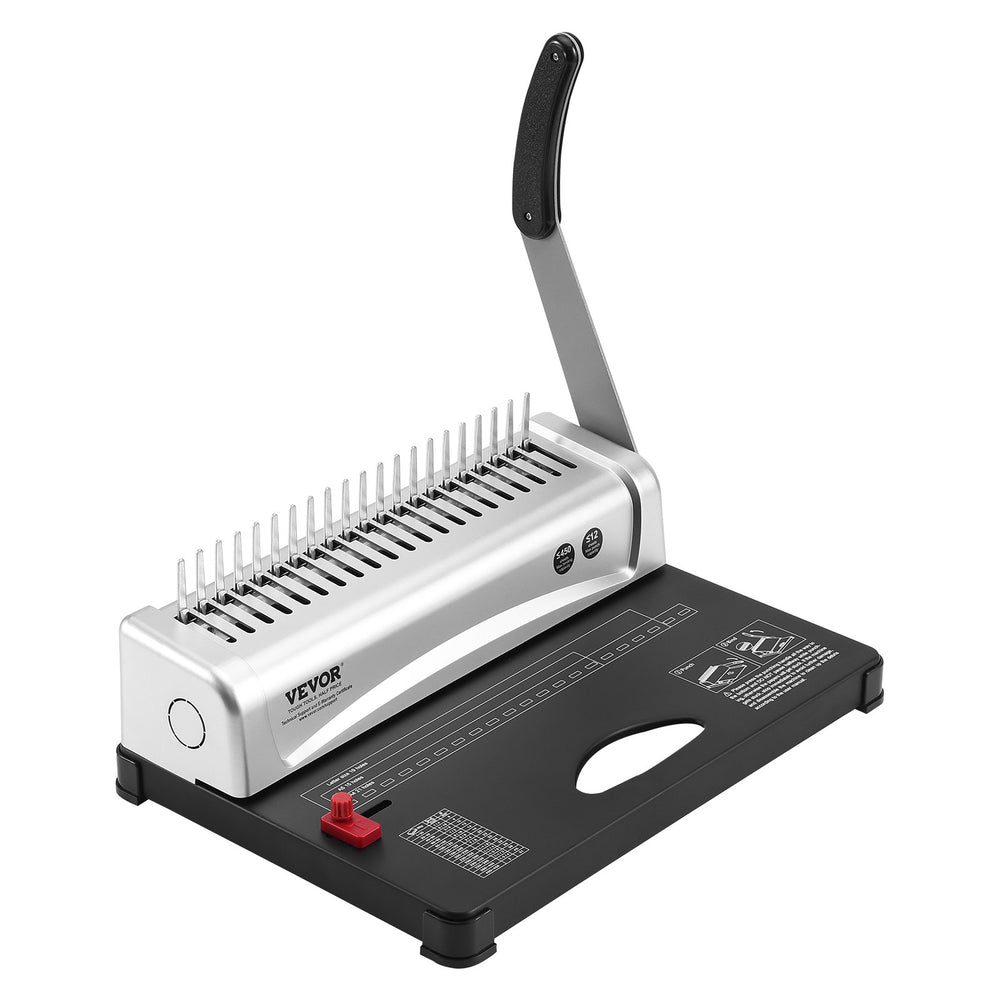 VEVOR Binding Machine, Comb Binding Machine 21-Holes Binding 450 Sheets, Book Binder Machine with 100 PCS 9.53 mm Comb Binding Spines, for Letter Size, A4, A5