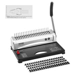 VEVOR Binding Machine, Comb Binding Machine 21-Holes Binding 450 Sheets, Book Binder Machine with 100 PCS 9.53 mm Comb Binding Spines, for Letter Size, A4, A5