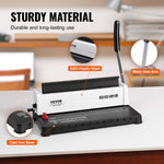VEVOR Coil Spiral Binding Machine, Manual Book Maker 34-Holes Binding 120 Sheets, Punch Binder Adjustable 4.76 mm - 14.29 mm Coil Binding Spines, for Letter Size, A4, A5.