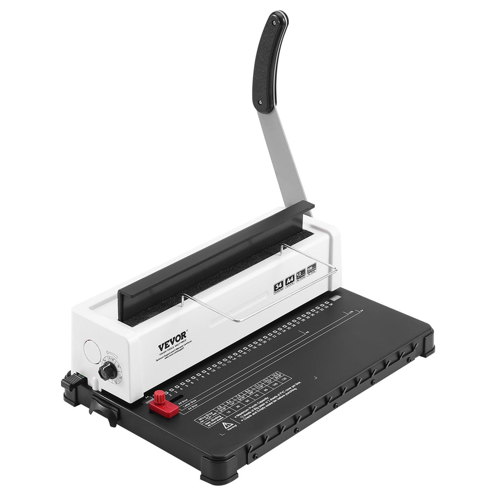 VEVOR Coil Spiral Binding Machine, Manual Book Maker 34-Holes Binding 120 Sheets, Punch Binder Adjustable 4.76 mm - 14.29 mm Coil Binding Spines, for Letter Size, A4, A5.