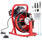 VEVOR Drain Cleaner Machine Electric Drain Auger 1524 cm x 0.95 cm Auto Feed