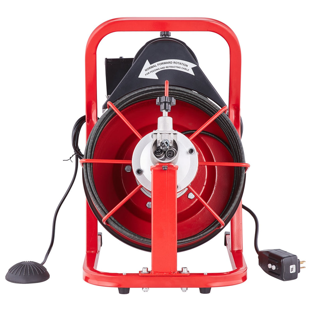VEVOR Drain Cleaner Machine Electric Drain Auger 1524 cm x 0.95 cm Auto Feed