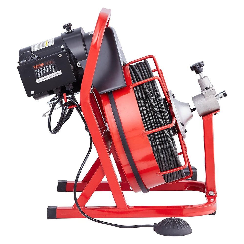 VEVOR Drain Cleaner Machine Electric Drain Auger 1524 cm x 0.95 cm Auto Feed