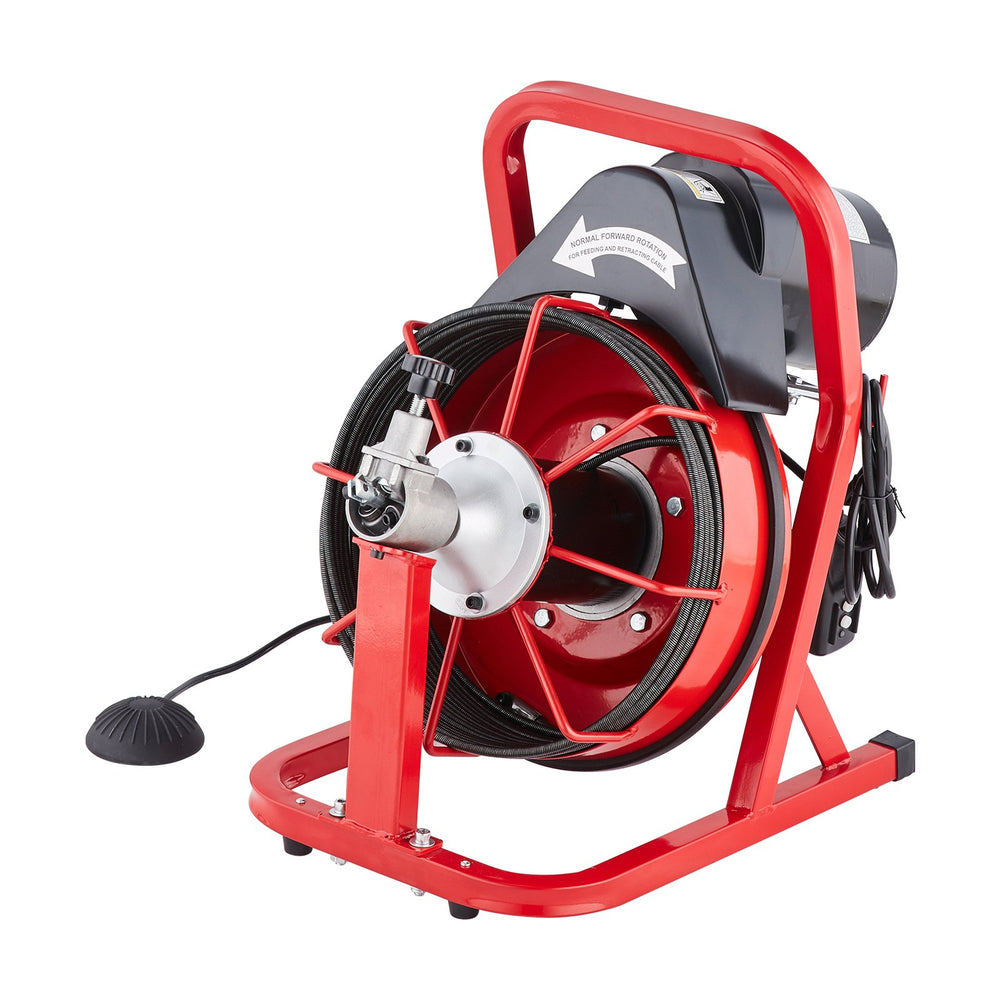 VEVOR Drain Cleaner Machine Electric Drain Auger 1524 cm x 0.95 cm Auto Feed