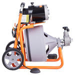 VEVOR Drain Cleaner Machine 30.5m x 9.5mm Auto Feed with Wheels & 8 Cutters
