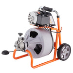 VEVOR Drain Cleaner Machine 30.5m x 9.5mm Auto Feed with Wheels & 8 Cutters